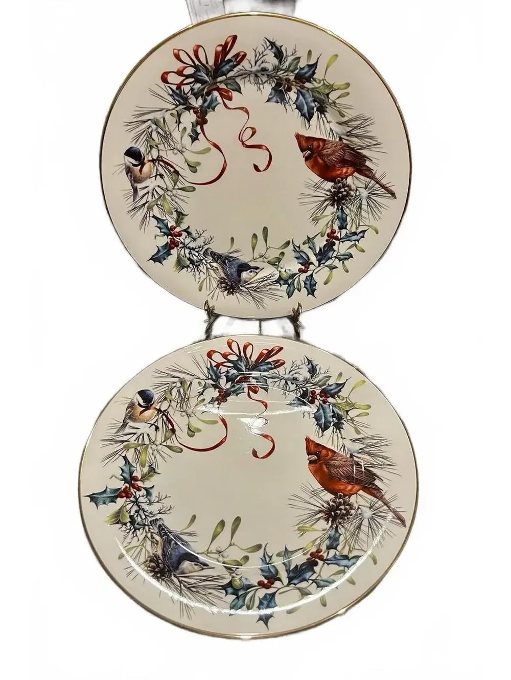 2 Lenox Winter Greetings, Catherine McClung 10 3/4” Dinner Plate